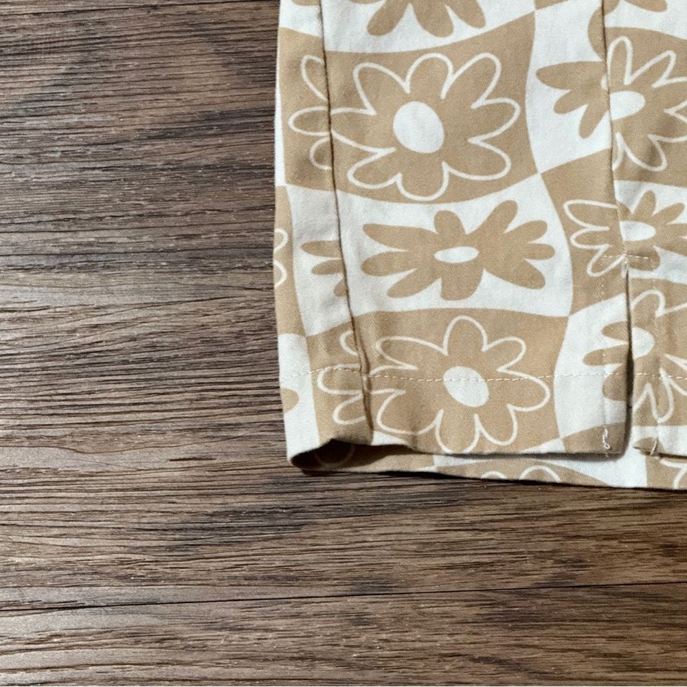 Love On A Hanger Retro Print Mini Skirt Beige White Size 1 - Picture 5 of 12